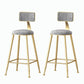 Nordic Style Backrest Counter Stool Iron Cafe Bar Stool with Velvet Cushion and Pedal Grey 2 Piece Set Counter Stool(26"H) Clearhalo 'Bar Furniture' 'Bar Stools' 'bar_stools' 'furn' 'furn_bar_stools' 'Furniture' 'furniture_bar_stools' 'Kitchen & Dining Furniture' 5052097