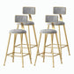 Nordic Style Backrest Counter Stool Iron Cafe Bar Stool with Velvet Cushion and Pedal Grey 4 Piece Set Counter Stool(26"H) Clearhalo 'Bar Furniture' 'Bar Stools' 'bar_stools' 'furn' 'furn_bar_stools' 'Furniture' 'furniture_bar_stools' 'Kitchen & Dining Furniture' 5052098