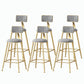 Nordic Style Backrest Counter Stool Iron Cafe Bar Stool with Velvet Cushion and Pedal Grey 6 Piece Set Counter Stool(26"H) Clearhalo 'Bar Furniture' 'Bar Stools' 'bar_stools' 'furn' 'furn_bar_stools' 'Furniture' 'furniture_bar_stools' 'Kitchen & Dining Furniture' 5052099