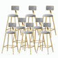 Nordic Style Backrest Counter Stool Iron Cafe Bar Stool with Velvet Cushion and Pedal Grey 8 Piece Set Counter Stool(26"H) Clearhalo 'Bar Furniture' 'Bar Stools' 'bar_stools' 'furn' 'furn_bar_stools' 'Furniture' 'furniture_bar_stools' 'Kitchen & Dining Furniture' 5052100