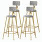 Nordic Style Backrest Counter Stool Iron Cafe Bar Stool with Velvet Cushion and Pedal Grey 4 Piece Set Bar Stool(30"H) Clearhalo 'Bar Furniture' 'Bar Stools' 'bar_stools' 'furn' 'furn_bar_stools' 'Furniture' 'furniture_bar_stools' 'Kitchen & Dining Furniture' 5052102