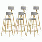 Nordic Style Backrest Counter Stool Iron Cafe Bar Stool with Velvet Cushion and Pedal Grey 6 Piece Set Bar Stool(30"H) Clearhalo 'Bar Furniture' 'Bar Stools' 'bar_stools' 'furn' 'furn_bar_stools' 'Furniture' 'furniture_bar_stools' 'Kitchen & Dining Furniture' 5052103