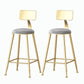 Nordic Style Backrest Counter Stool Iron Cafe Bar Stool with Velvet Cushion and Pedal Light Gray 2 Piece Set Counter Stool(26"H) Clearhalo 'Bar Furniture' 'Bar Stools' 'bar_stools' 'furn' 'furn_bar_stools' 'Furniture' 'furniture_bar_stools' 'Kitchen & Dining Furniture' 5052109