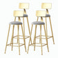 Nordic Style Backrest Counter Stool Iron Cafe Bar Stool with Velvet Cushion and Pedal Light Gray 4 Piece Set Bar Stool(30"H) Clearhalo 'Bar Furniture' 'Bar Stools' 'bar_stools' 'furn' 'furn_bar_stools' 'Furniture' 'furniture_bar_stools' 'Kitchen & Dining Furniture' 5052113