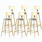 Nordic Style Backrest Counter Stool Iron Cafe Bar Stool with Velvet Cushion and Pedal Light Gray 6 Piece Set Bar Stool(30"H) Clearhalo 'Bar Furniture' 'Bar Stools' 'bar_stools' 'furn' 'furn_bar_stools' 'Furniture' 'furniture_bar_stools' 'Kitchen & Dining Furniture' 5052114