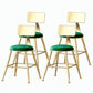Nordic Style Backrest Counter Stool Iron Cafe Bar Stool with Velvet Cushion and Pedal Green 4 Piece Set Short Stool(18"H) Clearhalo 'Bar Furniture' 'Bar Stools' 'bar_stools' 'furn' 'furn_bar_stools' 'Furniture' 'furniture_bar_stools' 'Kitchen & Dining Furniture' 5052117