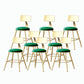 Nordic Style Backrest Counter Stool Iron Cafe Bar Stool with Velvet Cushion and Pedal Green 8 Piece Set Short Stool(18"H) Clearhalo 'Bar Furniture' 'Bar Stools' 'bar_stools' 'furn' 'furn_bar_stools' 'Furniture' 'furniture_bar_stools' 'Kitchen & Dining Furniture' 5052119