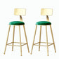 Nordic Style Backrest Counter Stool Iron Cafe Bar Stool with Velvet Cushion and Pedal Green 2 Piece Set Counter Stool(26"H) Clearhalo 'Bar Furniture' 'Bar Stools' 'bar_stools' 'furn' 'furn_bar_stools' 'Furniture' 'furniture_bar_stools' 'Kitchen & Dining Furniture' 5052120