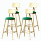 Nordic Style Backrest Counter Stool Iron Cafe Bar Stool with Velvet Cushion and Pedal Green 4 Piece Set Counter Stool(26"H) Clearhalo 'Bar Furniture' 'Bar Stools' 'bar_stools' 'furn' 'furn_bar_stools' 'Furniture' 'furniture_bar_stools' 'Kitchen & Dining Furniture' 5052121