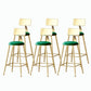 Nordic Style Backrest Counter Stool Iron Cafe Bar Stool with Velvet Cushion and Pedal Green 6 Piece Set Counter Stool(26"H) Clearhalo 'Bar Furniture' 'Bar Stools' 'bar_stools' 'furn' 'furn_bar_stools' 'Furniture' 'furniture_bar_stools' 'Kitchen & Dining Furniture' 5052122