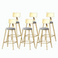 Nordic Style Backrest Counter Stool Iron Cafe Bar Stool with Velvet Cushion and Pedal Light Gray 6 Piece Set Counter Stool(26"H) Clearhalo 'Bar Furniture' 'Bar Stools' 'bar_stools' 'furn' 'furn_bar_stools' 'Furniture' 'furniture_bar_stools' 'Kitchen & Dining Furniture' 5052128