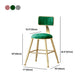 Nordic Style Backrest Counter Stool Iron Cafe Bar Stool with Velvet Cushion and Pedal Clearhalo 'Bar Furniture' 'Bar Stools' 'bar_stools' 'furn' 'furn_bar_stools' 'Furniture' 'furniture_bar_stools' 'Kitchen & Dining Furniture' 5052129