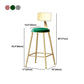 Nordic Style Backrest Counter Stool Iron Cafe Bar Stool with Velvet Cushion and Pedal Clearhalo 'Bar Furniture' 'Bar Stools' 'bar_stools' 'furn' 'furn_bar_stools' 'Furniture' 'furniture_bar_stools' 'Kitchen & Dining Furniture' 5052132