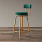 Glam Armless Backrest Counter Stool Iron Dessert Shop Bar Stool with Velvet Cushion Clearhalo 'Bar Furniture' 'Bar Stools' 'bar_stools' 'furn' 'furn_bar_stools' 'Furniture' 'furniture_bar_stools' 'Kitchen & Dining Furniture' 5052137