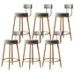 Glam Armless Backrest Counter Stool Iron Dessert Shop Bar Stool with Velvet Cushion Gray 6 Piece Set Clearhalo 'Bar Furniture' 'Bar Stools' 'bar_stools' 'furn' 'furn_bar_stools' 'Furniture' 'furniture_bar_stools' 'Kitchen & Dining Furniture' 5052139