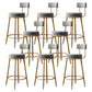 Glam Armless Backrest Counter Stool Iron Dessert Shop Bar Stool with Velvet Cushion Gray 8 Piece Set Clearhalo 'Bar Furniture' 'Bar Stools' 'bar_stools' 'furn' 'furn_bar_stools' 'Furniture' 'furniture_bar_stools' 'Kitchen & Dining Furniture' 5052142