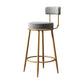 Glam Armless Backrest Counter Stool Iron Dessert Shop Bar Stool with Velvet Cushion Clearhalo 'Bar Furniture' 'Bar Stools' 'bar_stools' 'furn' 'furn_bar_stools' 'Furniture' 'furniture_bar_stools' 'Kitchen & Dining Furniture' 5052143