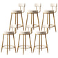 Glam Armless Backrest Counter Stool Iron Dessert Shop Bar Stool with Velvet Cushion White 6 Piece Set Clearhalo 'Bar Furniture' 'Bar Stools' 'bar_stools' 'furn' 'furn_bar_stools' 'Furniture' 'furniture_bar_stools' 'Kitchen & Dining Furniture' 5052146