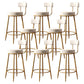 Glam Armless Backrest Counter Stool Iron Dessert Shop Bar Stool with Velvet Cushion White 8 Piece Set Clearhalo 'Bar Furniture' 'Bar Stools' 'bar_stools' 'furn' 'furn_bar_stools' 'Furniture' 'furniture_bar_stools' 'Kitchen & Dining Furniture' 5052147