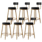 Glam Armless Backrest Counter Stool Iron Dessert Shop Bar Stool with Velvet Cushion Black 6 Piece Set Clearhalo 'Bar Furniture' 'Bar Stools' 'bar_stools' 'furn' 'furn_bar_stools' 'Furniture' 'furniture_bar_stools' 'Kitchen & Dining Furniture' 5052150