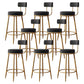 Glam Armless Backrest Counter Stool Iron Dessert Shop Bar Stool with Velvet Cushion Black 8 Piece Set Clearhalo 'Bar Furniture' 'Bar Stools' 'bar_stools' 'furn' 'furn_bar_stools' 'Furniture' 'furniture_bar_stools' 'Kitchen & Dining Furniture' 5052151