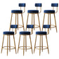Glam Armless Backrest Counter Stool Iron Dessert Shop Bar Stool with Velvet Cushion Blue 6 Piece Set Clearhalo 'Bar Furniture' 'Bar Stools' 'bar_stools' 'furn' 'furn_bar_stools' 'Furniture' 'furniture_bar_stools' 'Kitchen & Dining Furniture' 5052154