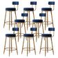 Glam Armless Backrest Counter Stool Iron Dessert Shop Bar Stool with Velvet Cushion Blue 8 Piece Set Clearhalo 'Bar Furniture' 'Bar Stools' 'bar_stools' 'furn' 'furn_bar_stools' 'Furniture' 'furniture_bar_stools' 'Kitchen & Dining Furniture' 5052155