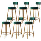 Glam Armless Backrest Counter Stool Iron Dessert Shop Bar Stool with Velvet Cushion Green 6 Piece Set Clearhalo 'Bar Furniture' 'Bar Stools' 'bar_stools' 'furn' 'furn_bar_stools' 'Furniture' 'furniture_bar_stools' 'Kitchen & Dining Furniture' 5052158