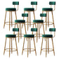 Glam Armless Backrest Counter Stool Iron Dessert Shop Bar Stool with Velvet Cushion Green 8 Piece Set Clearhalo 'Bar Furniture' 'Bar Stools' 'bar_stools' 'furn' 'furn_bar_stools' 'Furniture' 'furniture_bar_stools' 'Kitchen & Dining Furniture' 5052159