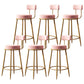 Glam Armless Backrest Counter Stool Iron Dessert Shop Bar Stool with Velvet Cushion Pink 6 Piece Set Clearhalo 'Bar Furniture' 'Bar Stools' 'bar_stools' 'furn' 'furn_bar_stools' 'Furniture' 'furniture_bar_stools' 'Kitchen & Dining Furniture' 5052162