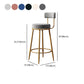 Glam Armless Backrest Counter Stool Iron Dessert Shop Bar Stool with Velvet Cushion Clearhalo 'Bar Furniture' 'Bar Stools' 'bar_stools' 'furn' 'furn_bar_stools' 'Furniture' 'furniture_bar_stools' 'Kitchen & Dining Furniture' 5052164