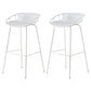 Modern Dessert Shop Low Back Stool Matte Finish Iron Bar Stool White 2 Piece Set Clearhalo 'Bar Furniture' 'Bar Stools' 'bar_stools' 'furn' 'furn_bar_stools' 'Furniture' 'furniture_bar_stools' 'Kitchen & Dining Furniture' 5052167
