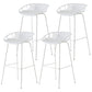 Modern Dessert Shop Low Back Stool Matte Finish Iron Bar Stool White 4 Piece Set Clearhalo 'Bar Furniture' 'Bar Stools' 'bar_stools' 'furn' 'furn_bar_stools' 'Furniture' 'furniture_bar_stools' 'Kitchen & Dining Furniture' 5052169