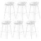 Modern Dessert Shop Low Back Stool Matte Finish Iron Bar Stool White 6 Piece Set Clearhalo 'Bar Furniture' 'Bar Stools' 'bar_stools' 'furn' 'furn_bar_stools' 'Furniture' 'furniture_bar_stools' 'Kitchen & Dining Furniture' 5052171