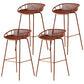 Modern Dessert Shop Low Back Stool Matte Finish Iron Bar Stool Brown 4 Piece Set Clearhalo 'Bar Furniture' 'Bar Stools' 'bar_stools' 'furn' 'furn_bar_stools' 'Furniture' 'furniture_bar_stools' 'Kitchen & Dining Furniture' 5052177