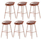 Modern Dessert Shop Low Back Stool Matte Finish Iron Bar Stool Brown 6 Piece Set Clearhalo 'Bar Furniture' 'Bar Stools' 'bar_stools' 'furn' 'furn_bar_stools' 'Furniture' 'furniture_bar_stools' 'Kitchen & Dining Furniture' 5052178