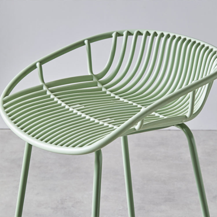 Modern Dessert Shop Low Back Stool Matte Finish Iron Bar Stool Clearhalo 'Bar Furniture' 'Bar Stools' 'bar_stools' 'furn' 'furn_bar_stools' 'Furniture' 'furniture_bar_stools' 'Kitchen & Dining Furniture' 5052179