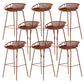Modern Dessert Shop Low Back Stool Matte Finish Iron Bar Stool Brown 8 Piece Set Clearhalo 'Bar Furniture' 'Bar Stools' 'bar_stools' 'furn' 'furn_bar_stools' 'Furniture' 'furniture_bar_stools' 'Kitchen & Dining Furniture' 5052180