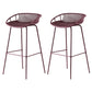 Modern Dessert Shop Low Back Stool Matte Finish Iron Bar Stool Purple 2 Piece Set Clearhalo 'Bar Furniture' 'Bar Stools' 'bar_stools' 'furn' 'furn_bar_stools' 'Furniture' 'furniture_bar_stools' 'Kitchen & Dining Furniture' 5052183