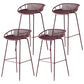 Modern Dessert Shop Low Back Stool Matte Finish Iron Bar Stool Purple 4 Piece Set Clearhalo 'Bar Furniture' 'Bar Stools' 'bar_stools' 'furn' 'furn_bar_stools' 'Furniture' 'furniture_bar_stools' 'Kitchen & Dining Furniture' 5052185