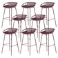 Modern Dessert Shop Low Back Stool Matte Finish Iron Bar Stool Purple 8 Piece Set Clearhalo 'Bar Furniture' 'Bar Stools' 'bar_stools' 'furn' 'furn_bar_stools' 'Furniture' 'furniture_bar_stools' 'Kitchen & Dining Furniture' 5052188
