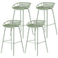 Modern Dessert Shop Low Back Stool Matte Finish Iron Bar Stool Green 4 Piece Set Clearhalo 'Bar Furniture' 'Bar Stools' 'bar_stools' 'furn' 'furn_bar_stools' 'Furniture' 'furniture_bar_stools' 'Kitchen & Dining Furniture' 5052191