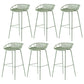 Modern Dessert Shop Low Back Stool Matte Finish Iron Bar Stool Green 6 Piece Set Clearhalo 'Bar Furniture' 'Bar Stools' 'bar_stools' 'furn' 'furn_bar_stools' 'Furniture' 'furniture_bar_stools' 'Kitchen & Dining Furniture' 5052192