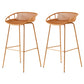 Modern Dessert Shop Low Back Stool Matte Finish Iron Bar Stool Yellow 2 Piece Set Clearhalo 'Bar Furniture' 'Bar Stools' 'bar_stools' 'furn' 'furn_bar_stools' 'Furniture' 'furniture_bar_stools' 'Kitchen & Dining Furniture' 5052194