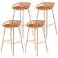 Modern Dessert Shop Low Back Stool Matte Finish Iron Bar Stool Yellow 4 Piece Set Clearhalo 'Bar Furniture' 'Bar Stools' 'bar_stools' 'furn' 'furn_bar_stools' 'Furniture' 'furniture_bar_stools' 'Kitchen & Dining Furniture' 5052195