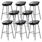 Modern Dessert Shop Low Back Stool Matte Finish Iron Bar Stool Black 8 Piece Set Clearhalo 'Bar Furniture' 'Bar Stools' 'bar_stools' 'furn' 'furn_bar_stools' 'Furniture' 'furniture_bar_stools' 'Kitchen & Dining Furniture' 5052201