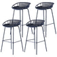 Modern Dessert Shop Low Back Stool Matte Finish Iron Bar Stool Blue 4 Piece Set Clearhalo 'Bar Furniture' 'Bar Stools' 'bar_stools' 'furn' 'furn_bar_stools' 'Furniture' 'furniture_bar_stools' 'Kitchen & Dining Furniture' 5052203