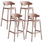 Modern Style Stackable Bar-stool Plastic Counter Bar Stool for Home Pink 4 Piece Set Clearhalo 'Bar Furniture' 'Bar Stools' 'bar_stools' 'furn' 'furn_bar_stools' 'Furniture' 'furniture_bar_stools' 'Kitchen & Dining Furniture' 5052208