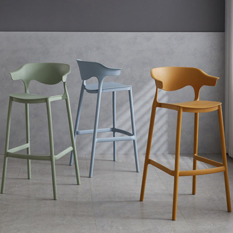 Modern Style Stackable Bar-stool Plastic Counter Bar Stool for Home Clearhalo 'Bar Furniture' 'Bar Stools' 'bar_stools' 'furn' 'furn_bar_stools' 'Furniture' 'furniture_bar_stools' 'Kitchen & Dining Furniture' 5052209