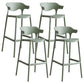 Modern Style Stackable Bar-stool Plastic Counter Bar Stool for Home Green 4 Piece Set Clearhalo 'Bar Furniture' 'Bar Stools' 'bar_stools' 'furn' 'furn_bar_stools' 'Furniture' 'furniture_bar_stools' 'Kitchen & Dining Furniture' 5052211